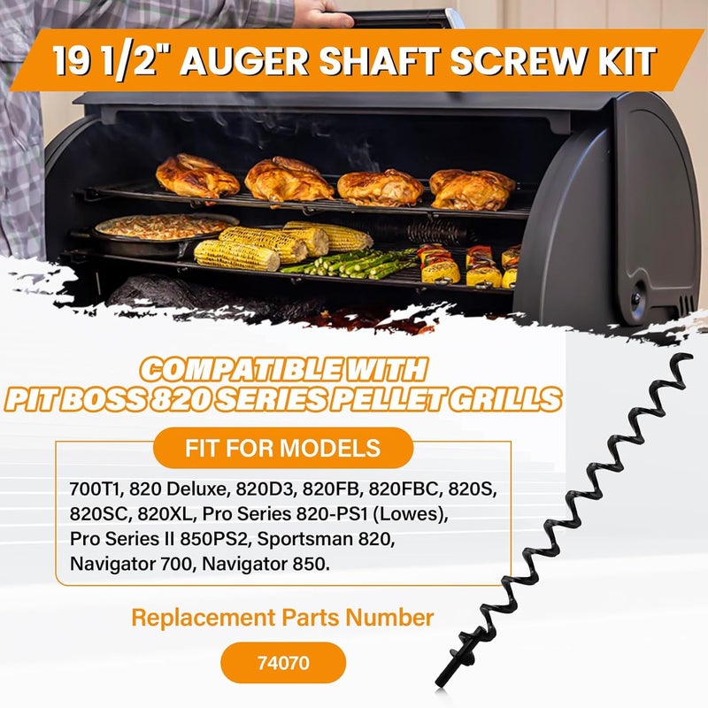 COMVIEE 19 1/2" Auger Shaft Screw Replacement Parts for Pit Boss 820 Series Pellet Grills, Auger Flighting Shaft & Auger Motor Bushing for Pit Boss 820D 820D3 820S 820SC 820FB 820XL, Replace Part 74070 - Image 3